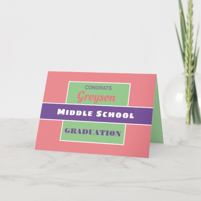 ¡Mira! Personalizado Tarjeta de graduación de la e (Anverso)