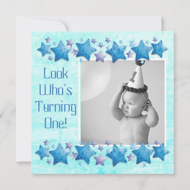 Mira quién cumple 1 año, primera invitación de cum (Anverso)