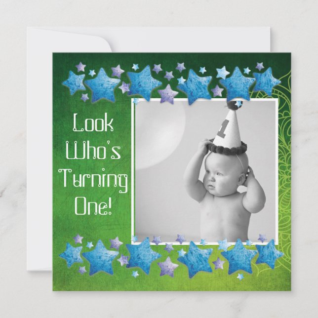 Mira quién cumple 1 año, primera invitación de cum (Anverso)