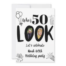 ¡Mira quién cumple 50! Invitación moderna con foto
