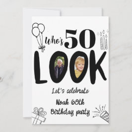 ¡Mira quién cumple 50! Invitación moderna con foto