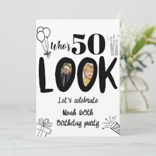 ¡Mira quién cumple 50! Invitación moderna con foto