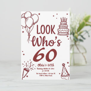 ¡Mira quién cumple 60! Invitación moderna con foto
