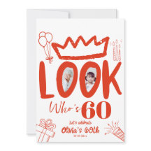 ¡Mira quién cumple 60! Invitación moderna con foto