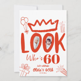 ¡Mira quién cumple 60! Invitación moderna con foto