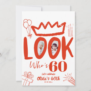 ¡Mira quién cumple 60! Invitación moderna con foto