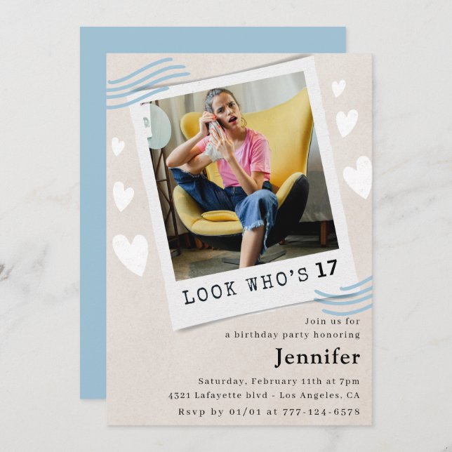 Mira quién cumple las invitaciones de cumpleaños n (Anverso / Reverso)