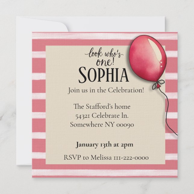 Mira quién es la invitación de un cumpleaños (Anverso)