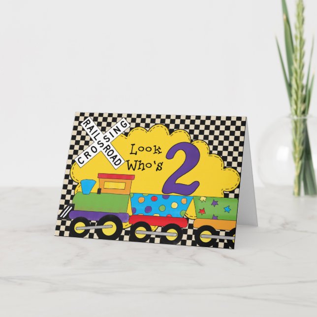 Mira quién es la tarjeta de tren de cumpleaños (Anverso)
