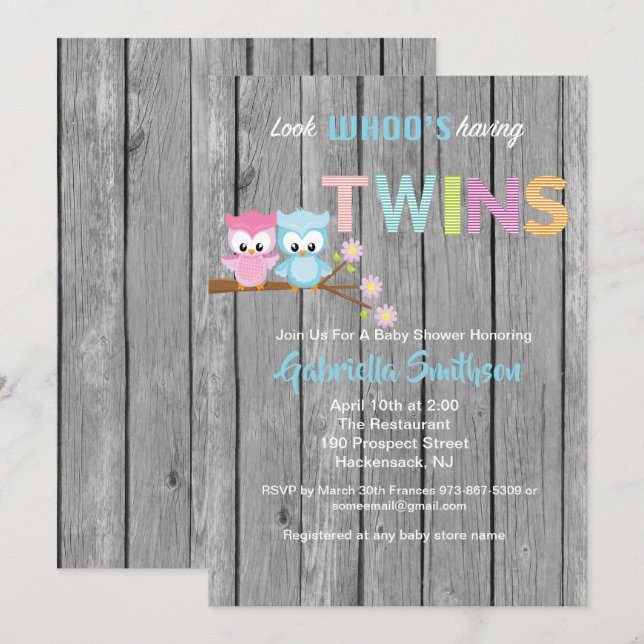 Mira quién tiene una tarjeta Baby Shower gemela (Anverso / Reverso)