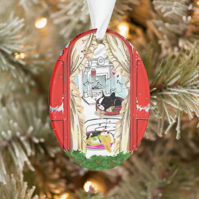 Mirabelle, el adorno feriado de boston terrier (Árbol)