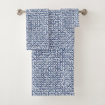 Mirada azul geométrica de la materia textil del