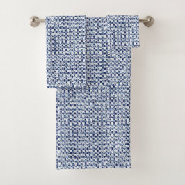 Mirada azul geométrica de la materia textil del