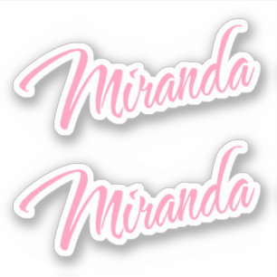 Miranda Nombre decorativo en Pegatina rosa x2