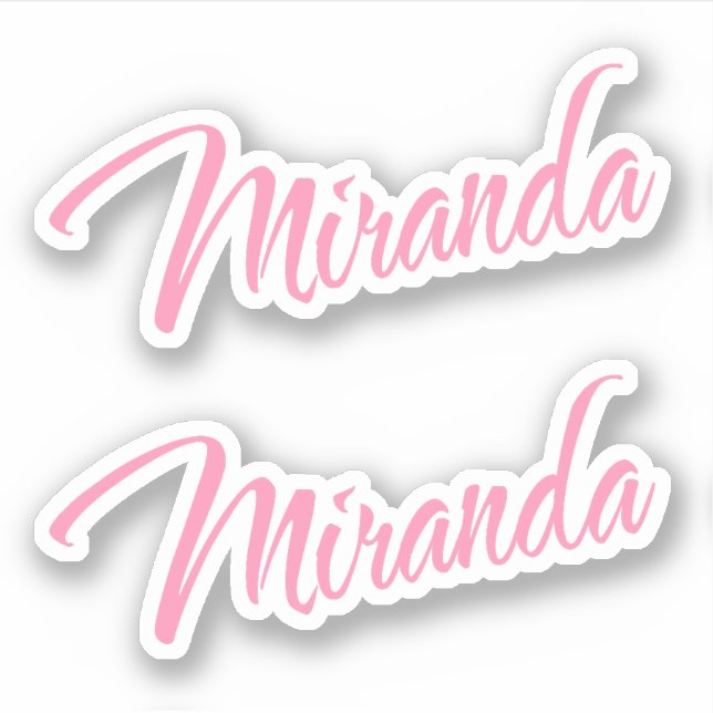 Miranda Nombre decorativo en Pegatina rosa x2 (Anverso)