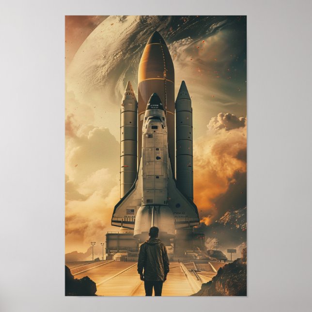 Mirando la impresión de un Poster gigante de la na (Frente)