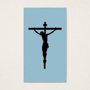 Mire el crucifijo, azul