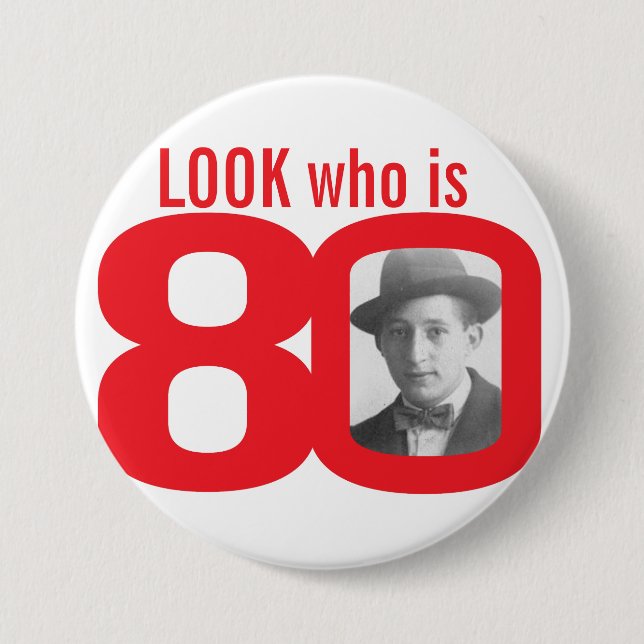 Mire quién es botón de la foto 80/insignia rojos y (Anverso)