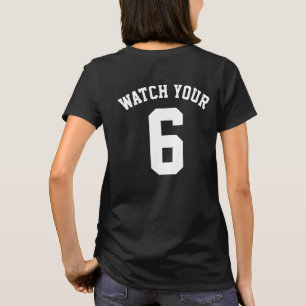 Mire su seis camisetas traseras de la impresión