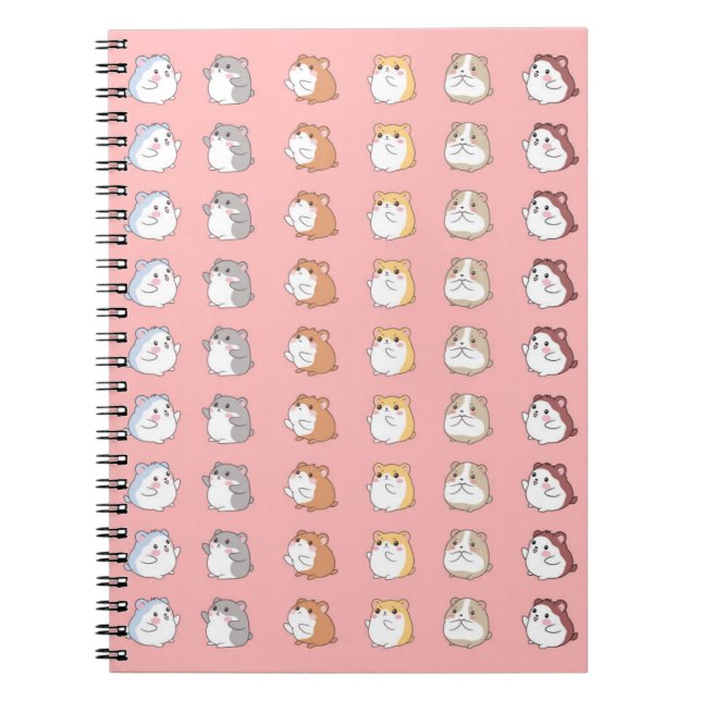 Mis adorables amigos hámsters: Un cuaderno rosa li (Frente)