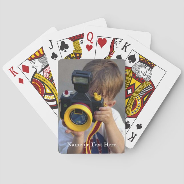 Mis cartas de juego con foto - Personalizar nombre (Reverso)