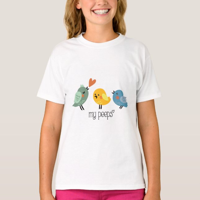 Mis compañeros | Camiseta de pájaro de mano con co (Anverso)