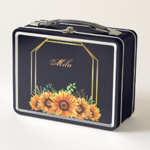 Mis flores de caja dulce, caja de almuerzo negra