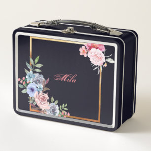 Mis flores de caja dulce, caja de almuerzo negra