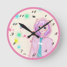 Mis hijos de dibujo digital Reloj de pared acrílic