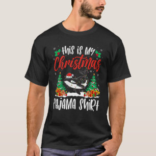Mis Navidades orcas navideños Camisa Pajama Orca L