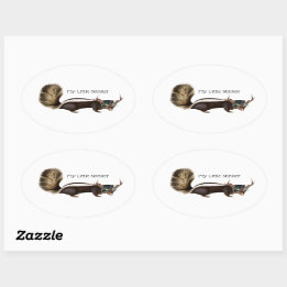 Mis pequeños Pegatinas de Oval Skunk personalizabl