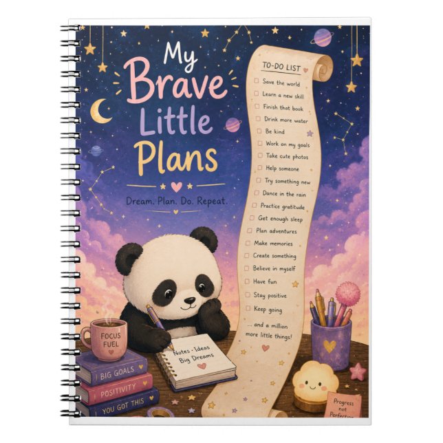 Mis pequeños planes Cuaderno de Panda Lindo (Frente)