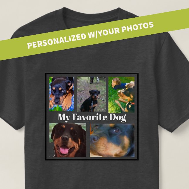 Mis perros favoritos crean su propia camiseta de 5 (Create-Your_Own 5-Panel Photos T-Shirt)