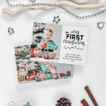 Mis primeras fotos de Navidad 2<br><div class="desc">¡Celebra la Primera Navidad de tu bebé con esta adorable tarjeta de saludo! Personalizar con dos preciosas fotos de tu recién nacido, haciendo de esta carta un preciado conservador. Comparte la alegría de este hito especial con amigos y familia, y hace que esta temporada de vacaciones sea inolvidable con un...</div>