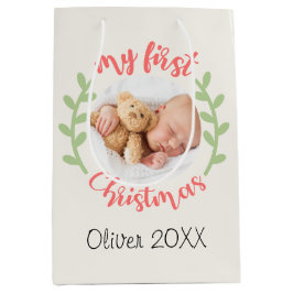 Mis primeros Navidades Bebé Nombre FOTO Bolsas de 