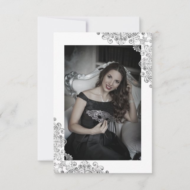 Mis Quince Años Español Efecto Encaje Gris (Anverso)