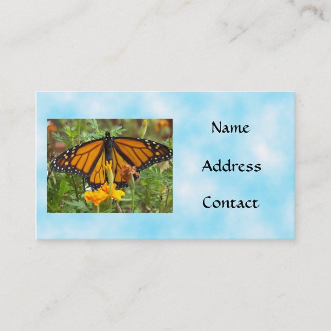 Mis tarjetas del Mariposa-negocio del monarca (Anverso)