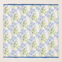 Misericordias azules en una bufanda cuadrada