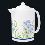 Misericordias azules en una tetera<br><div class="desc">El diseño de este producto se basa en una pintura de Micy Blue Pansies por mí. Con su estética fresca, ha sido formateada para traer alivio visual a la gente en verano caluroso. Los panes son de temporada, pero ahora con este producto se puede saborear su belleza durante todo el...</div>