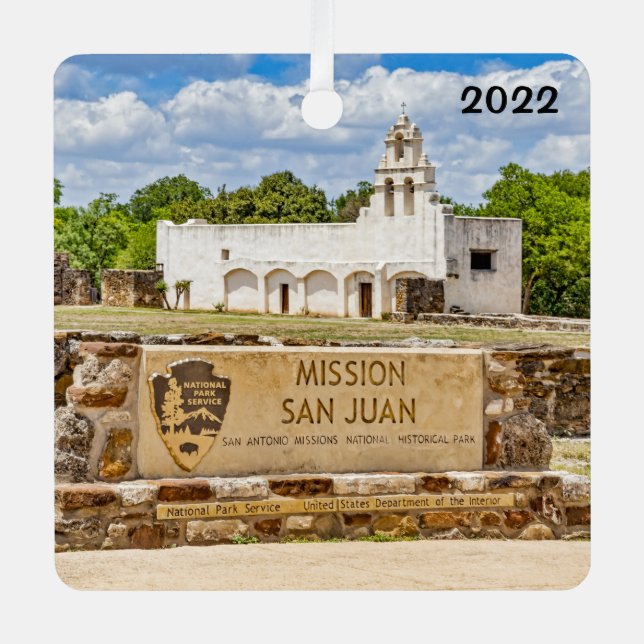 Misión San Juan, ornamento Metalizado cuadrado (Anverso)