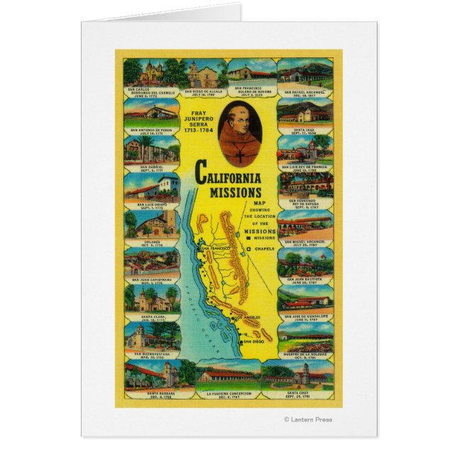 Misiones españolas de California mostrando (Frente)