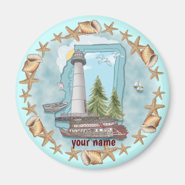 Misisipi Shells imán de faro (Frente)