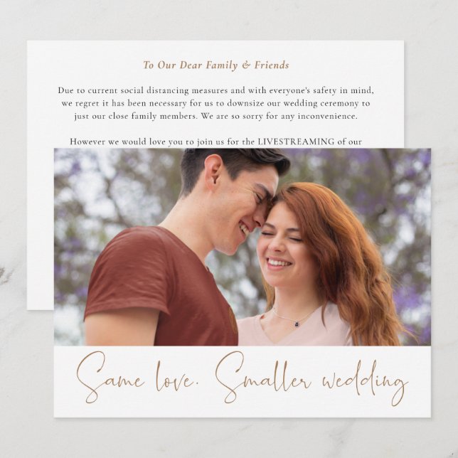 Mismo amor Boda menor guión de foto oro blanco (Anverso / Reverso)