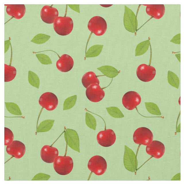 Mismo tela de la cereza - en verde (De cerca)
