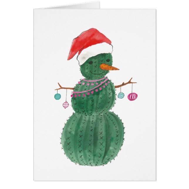 Mismo un muñeco de nieve del navidad del cactus (Frente)