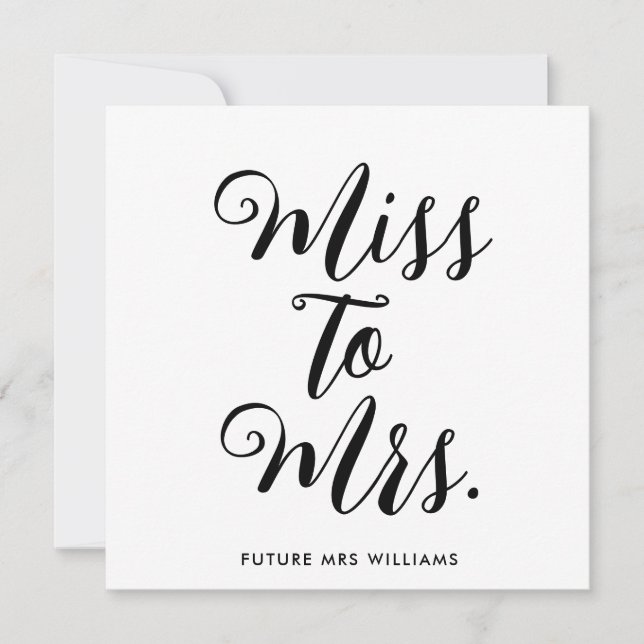 Miss a la señora Banner Modern Bridal Shower Prop (Anverso)