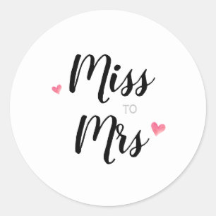 Miss a la señora pegatina de la boda