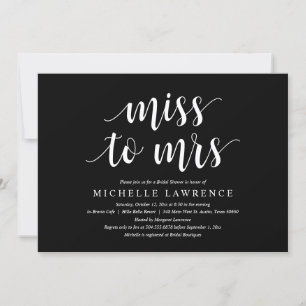 Miss a la Sra., invitación a la ducha de novia mod