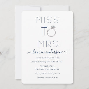 Miss a la Sra. Modern Bridal Ducha Invitación