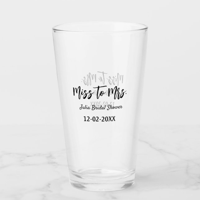 Miss a Mrs bridal ducha elegante y sencillo nombre (Anverso)